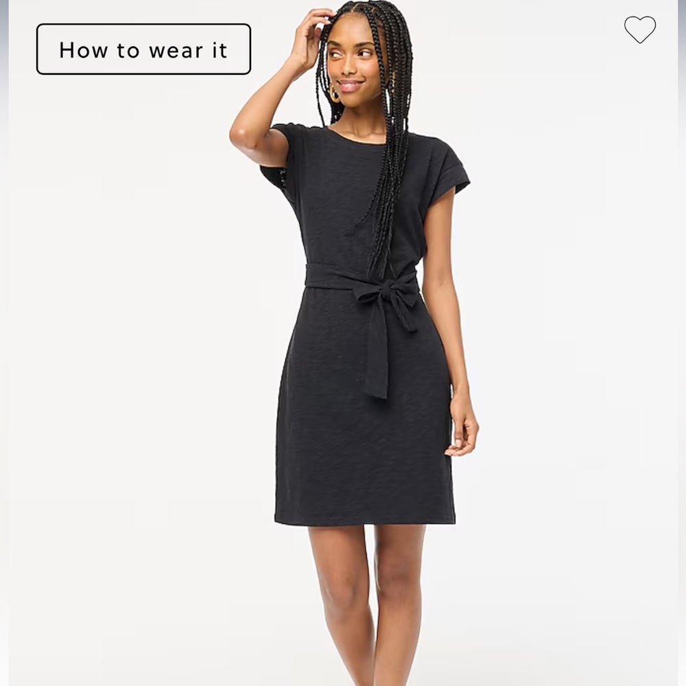 J Crew Short Sleeve Tie Waist Tshirt Dress